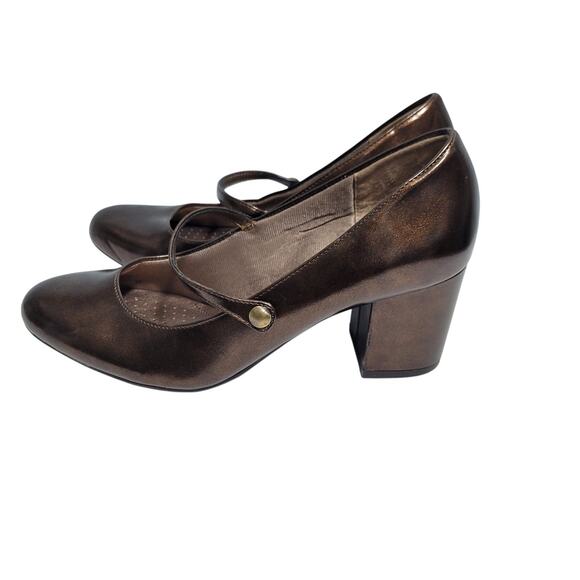 Life Stride Parigi Brown Metallic Maryjane Heels Size 8.5M  112525-2819 - Picture 2 of 7